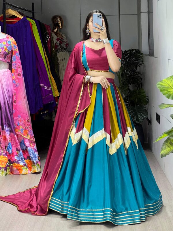 Colorful Wedding Lehenga Choli Collection In Chinon Fabric . - Image 2