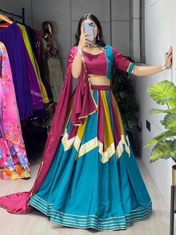 Colorful Wedding Lehenga Choli Collection In Chinon Fabric . - Image 3