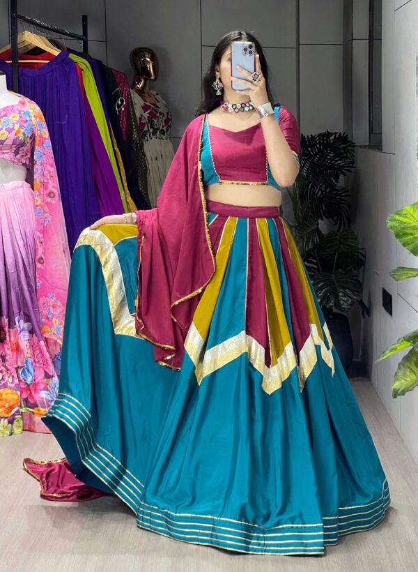 Colorful Wedding Lehenga Choli Collection In Chinon Fabric . - Image 4