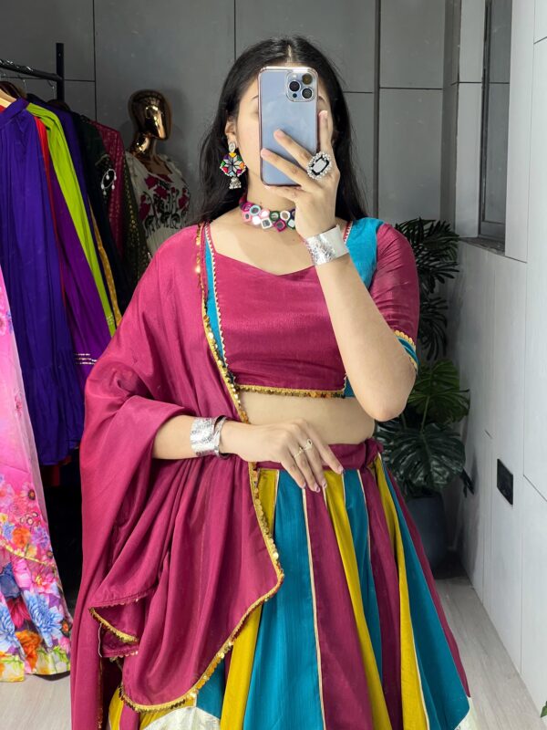 Colorful Wedding Lehenga Choli Collection In Chinon Fabric . - Image 5