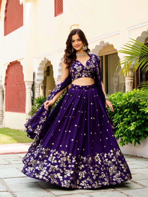 Wedding Lehenga Choli Collection With Sequins Work. - Image 6
