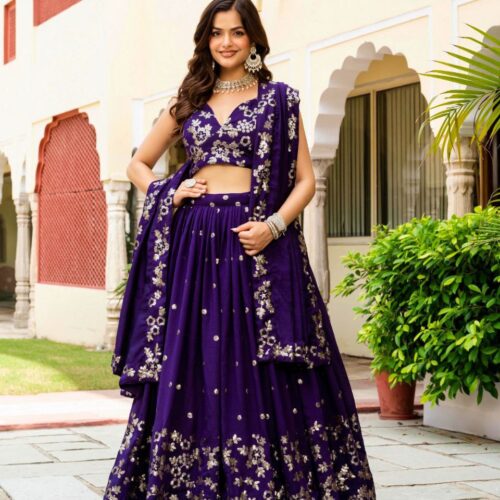 Wedding Lehenga Choli Collection With Sequins Work.
