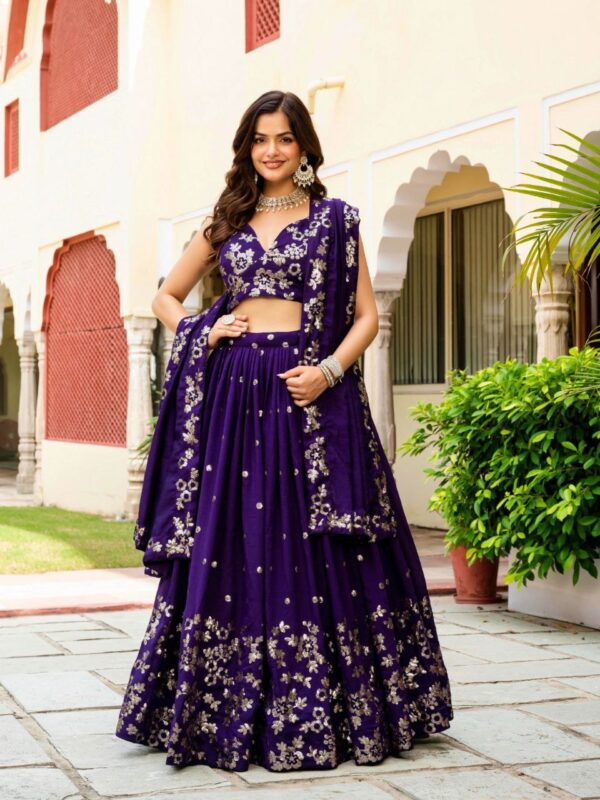 Wedding Lehenga Choli Collection With Sequins Work.