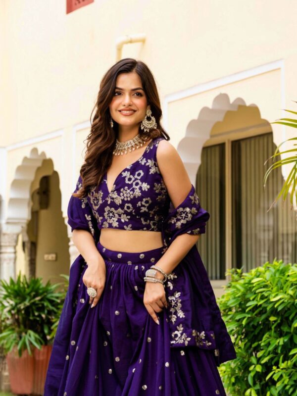 Wedding Lehenga Choli Collection With Sequins Work. - Image 7