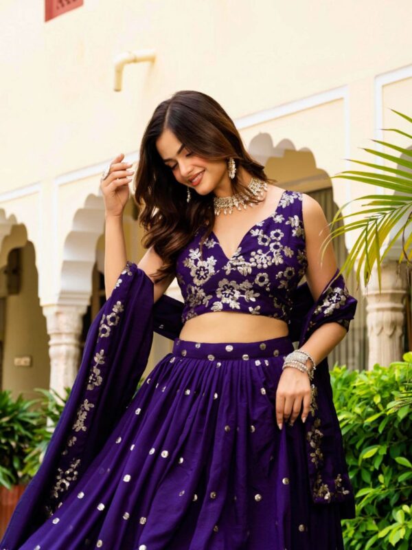 Wedding Lehenga Choli Collection With Sequins Work. - Image 8