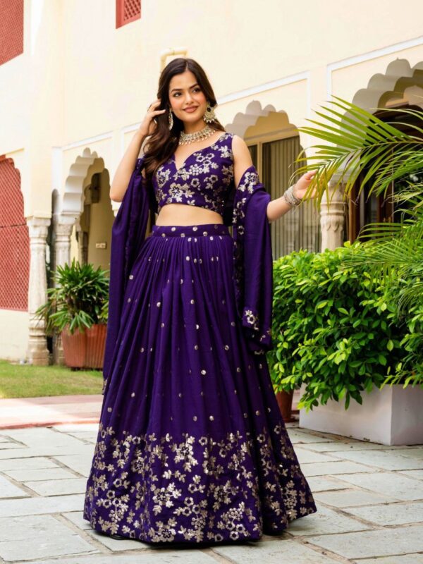 Wedding Lehenga Choli Collection With Sequins Work. - Image 3