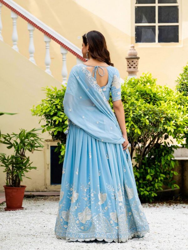 Wedding Lehenga With Multi And Sequence embroidery Work. - Image 6