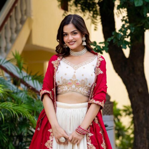 White Color Wedding Lehenga Choli Collection With Sequins Work.